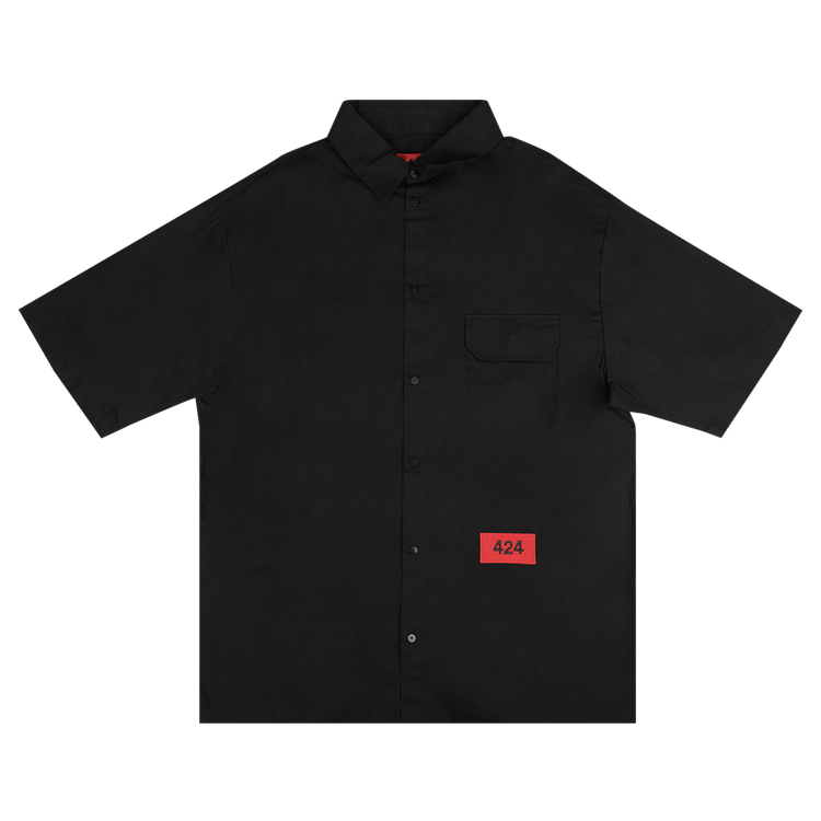 424 Collar Button Down Shirt "Black"