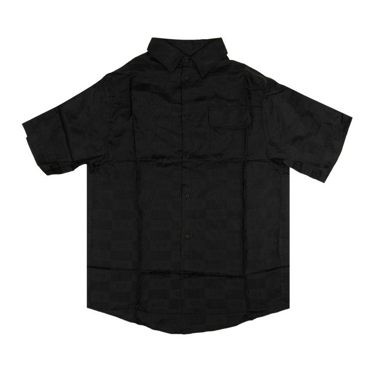 424 Logo Short-Sleeve Button Down Shirt "Black"