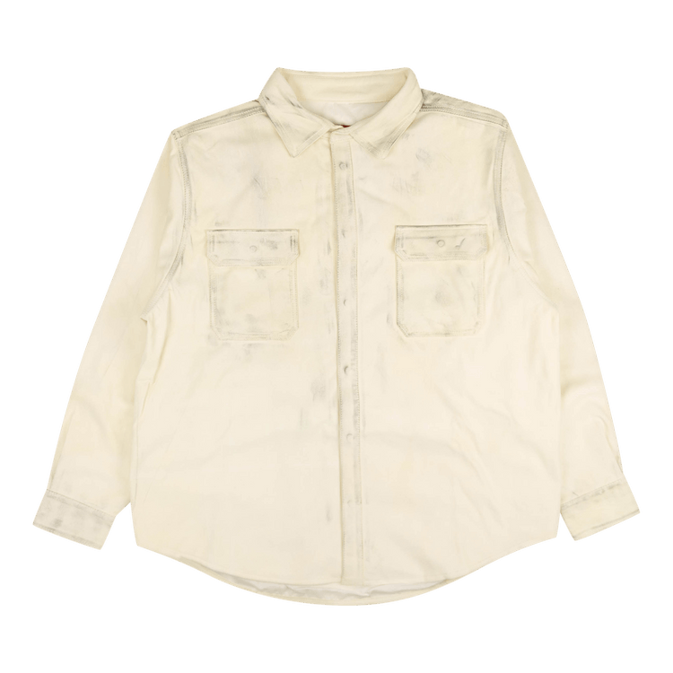 424 Leather Painted Jacket "White"