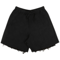 424 Frayed Edge Cotton Drawstring Shorts "Black"