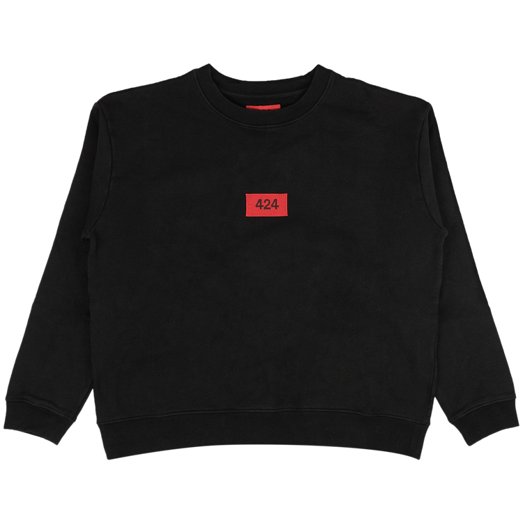 424 Logo Patch Crewneck "Black/Red"