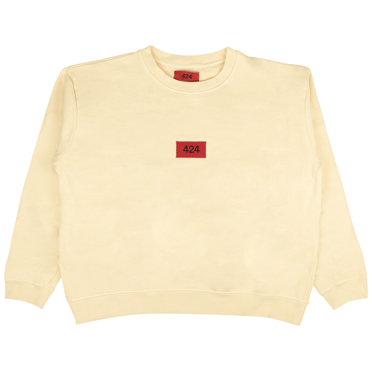 424 Logo Patch Crewneck Sweatshirt "Cream/Red"