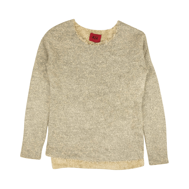 424 Ripped Collar Knit Sweatshirt "Tea"