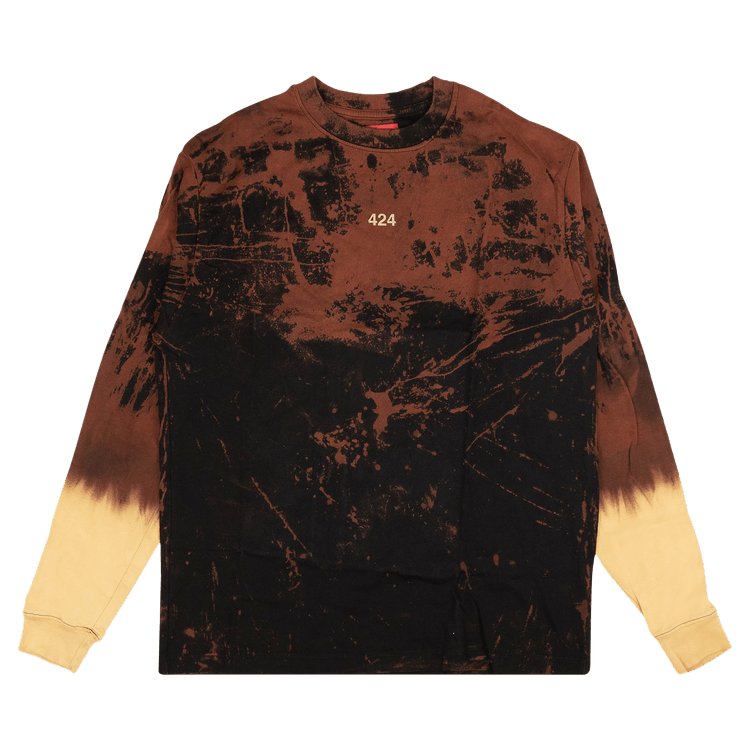 424 Tie Dye Long-Sleeve T-Shirt "Black/Brown"