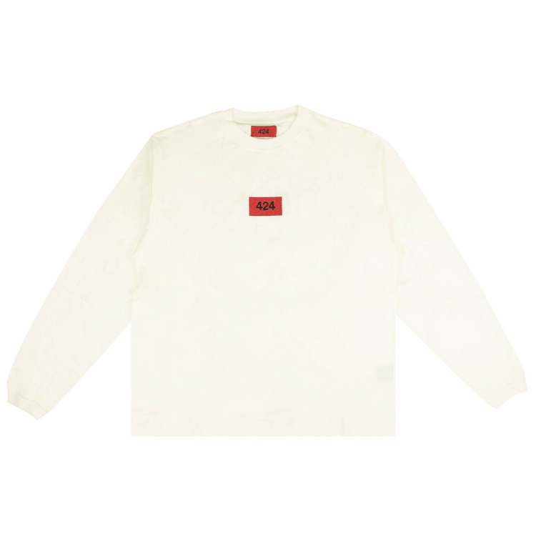 424 Logo Patch Long-Sleeve T-Shirt "White/Red"