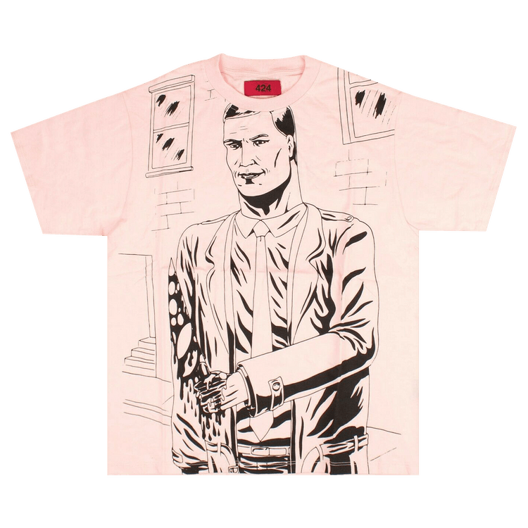 424 Print Short-Sleeve T-Shirt "Pink/Black"