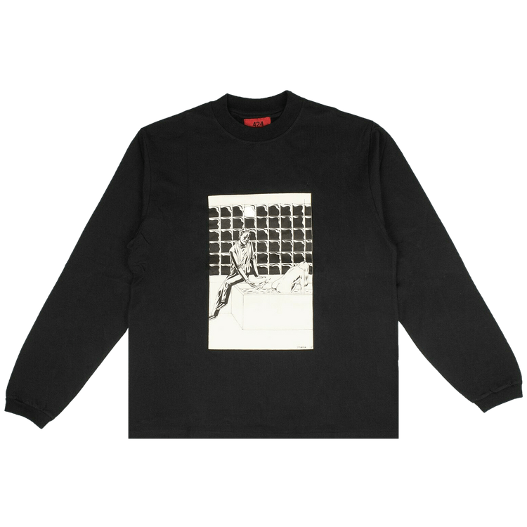 424 Long-Sleeve Graphic T-Shirt "Black"