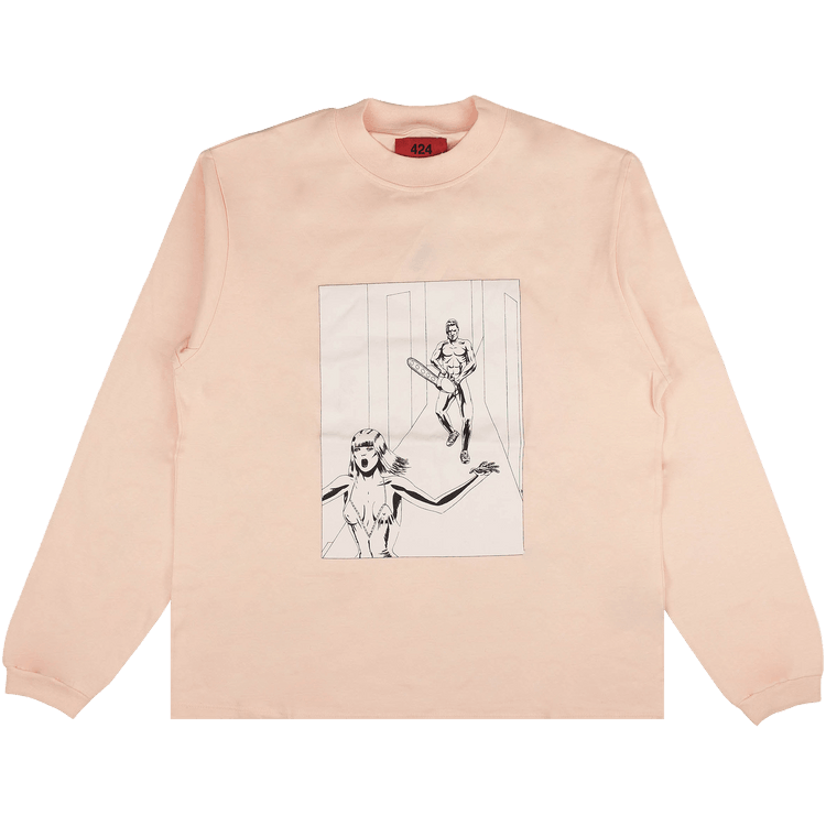 424 Long-Sleeve Chainsaw T-Shirt "Pink"