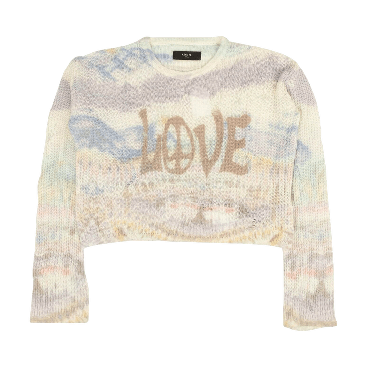 Amiri Love Tie Dye Cropped Knit Sweater "Multicolor"