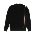 Moncler Stripe Ribbed Cotton Pullover Sweater "Black"