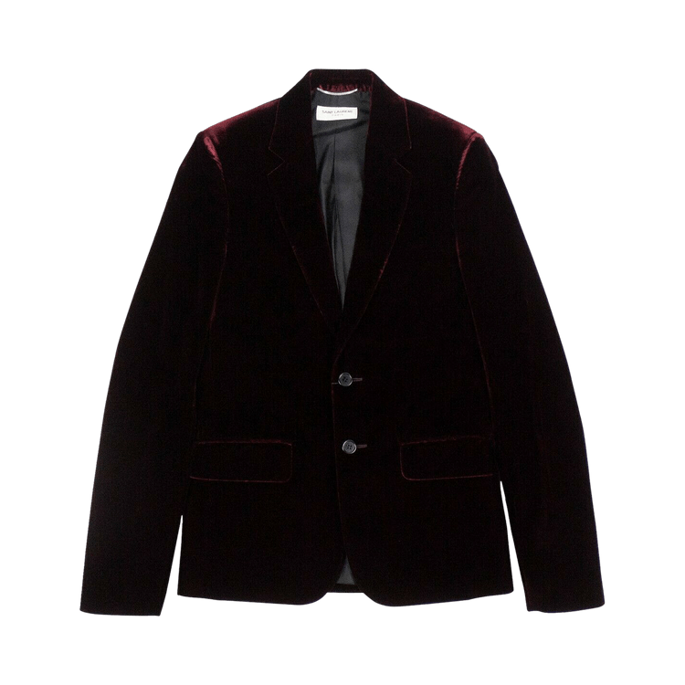 Saint Laurent Velvet Classic Suit Jacket "Burgundy"