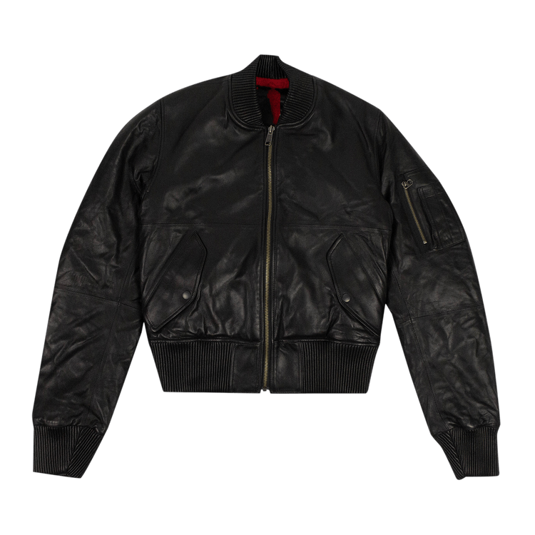 Vlone Leather Bomber "Black/Red"