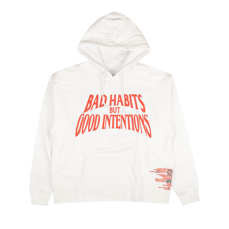 Vlone Bad Habits But Good Intentions Hoodie "White"