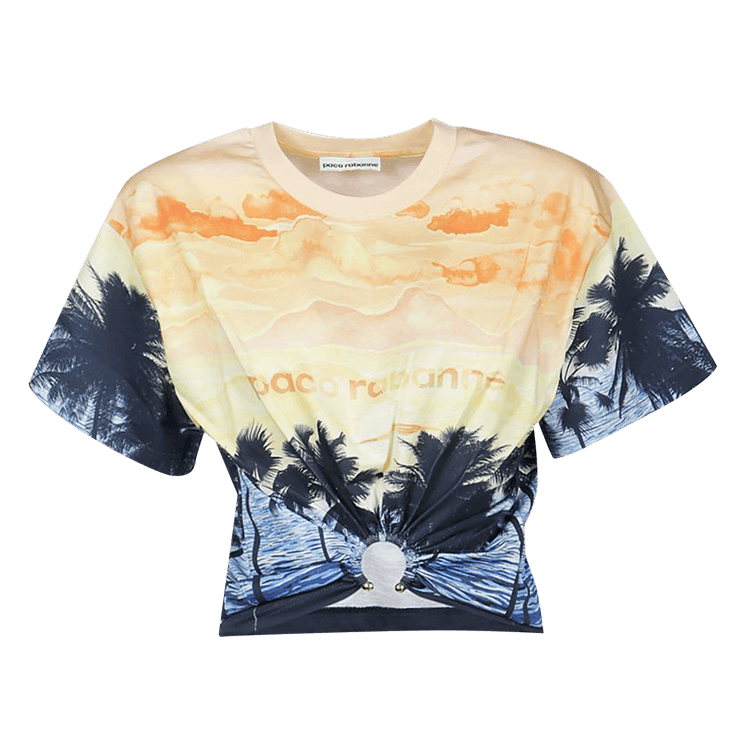 Rabanne Printed Cropped Tee "Navy Sunset"