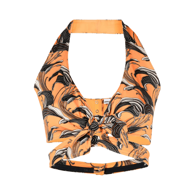 Rabanne Printed Cropped Tee "Pastel Orange"
