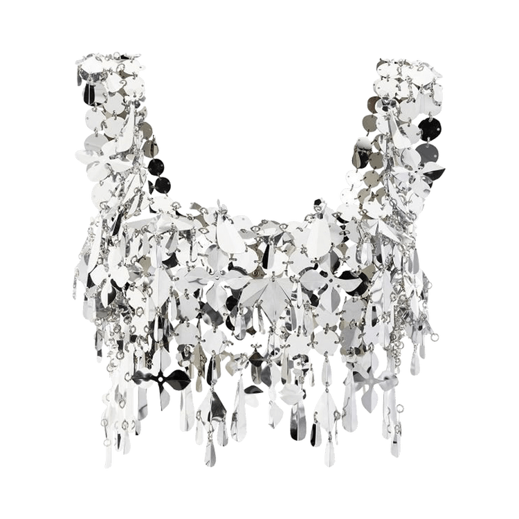 Rabanne Embellished Crop Top "Silver"