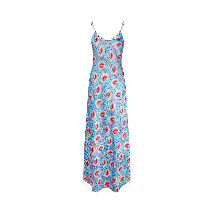 Rabanne Floral Print Maxi Dress "Blue"