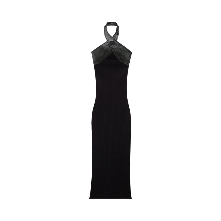 Courrèges Vinyl Knit Criss Cross Dress "Black"