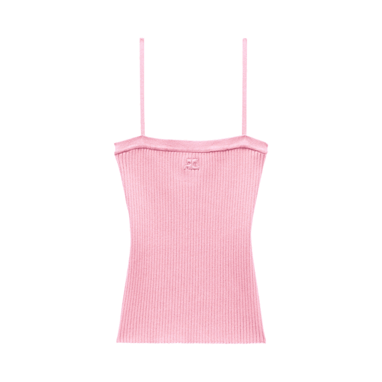 Courrèges Rib Knit Tank Top "Pink"