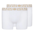 Versace Greca Border Long Trunks 2-Pack "White/Gold"