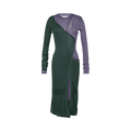 Bottega Veneta Two-Toned Draped Ribbed Dress "Multicolor"