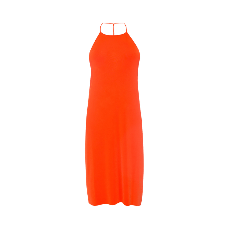 Bottega Veneta Knotted Strap Midi Dress "Orange"