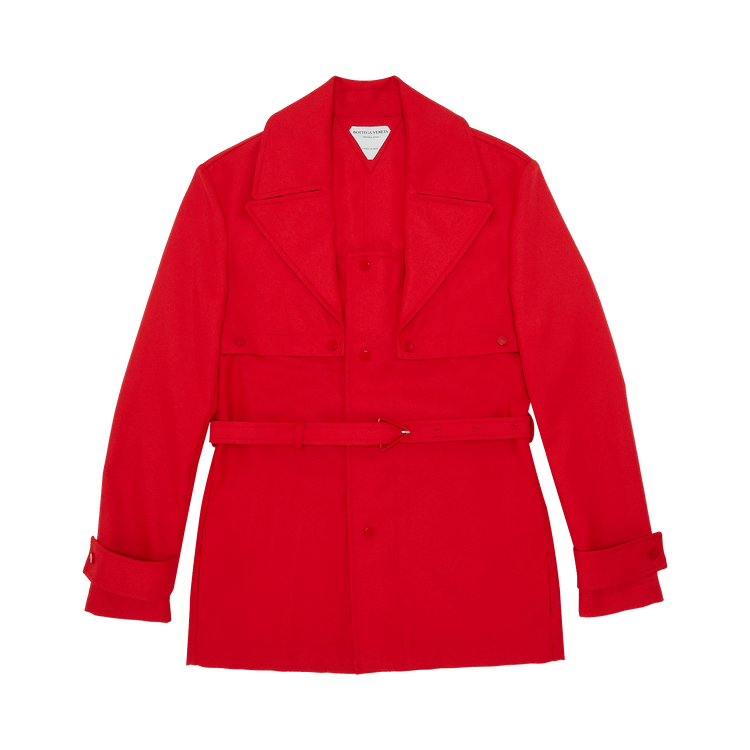 Bottega Veneta Belted Twill Jacket "Red"