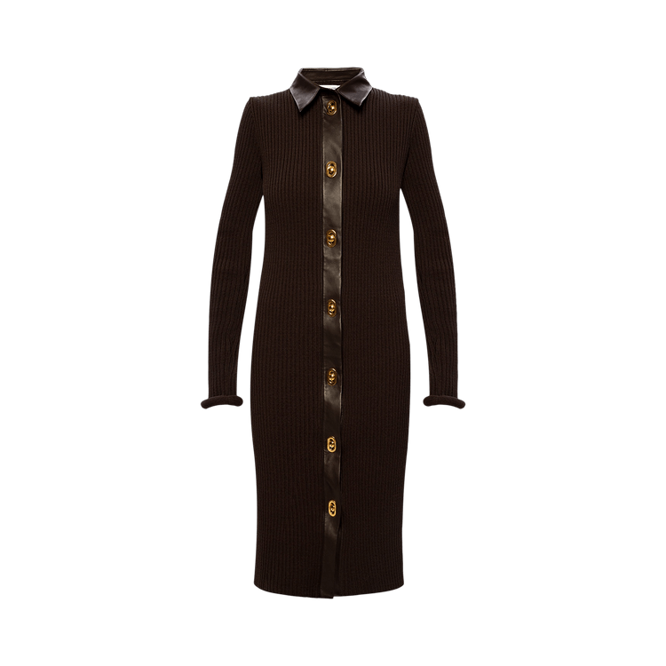 Bottega Veneta Knitted Cardigan Dress "Brown"