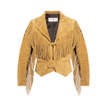 Saint Laurent Suede Fringed Jacket "Brown"