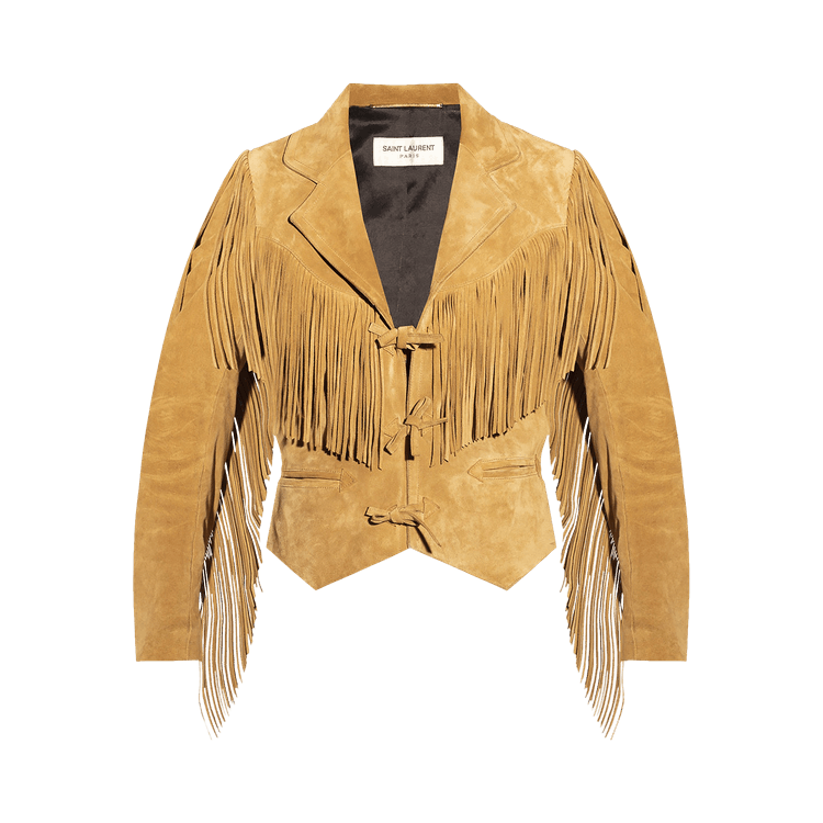 Saint Laurent Suede Fringed Jacket "Brown"