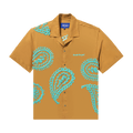 Awake NY Embroidered Paisley Poplin Shirt "Mustard/Teal"
