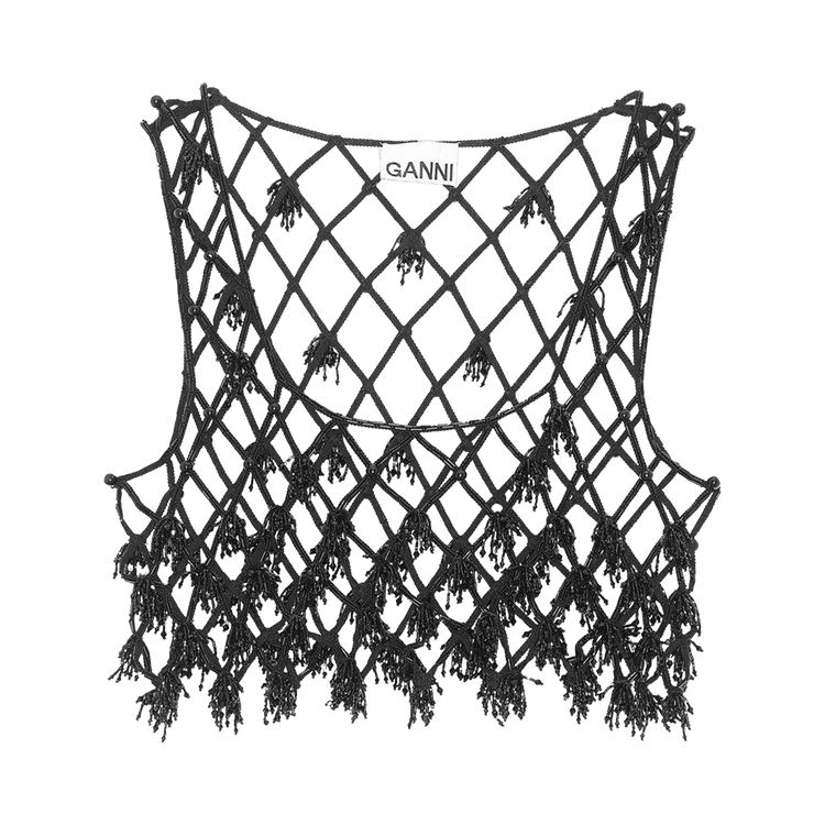 GANNI Embellished Cropped Vest "Black"