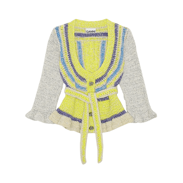 GANNI Novelty Crochet Cardigan "Egret"