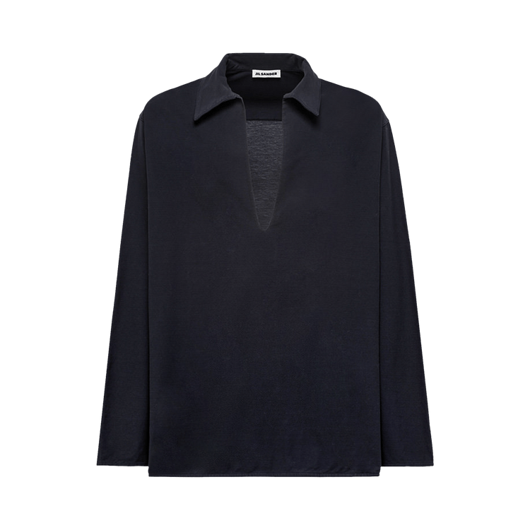 Jil Sander Long-Sleeve Polo "Dark Blue"