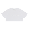 Lanvin Paris Embroidered Cropped Tee "Optic White"