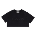 Lanvin Paris Embroidered Cropped Tee "Black"
