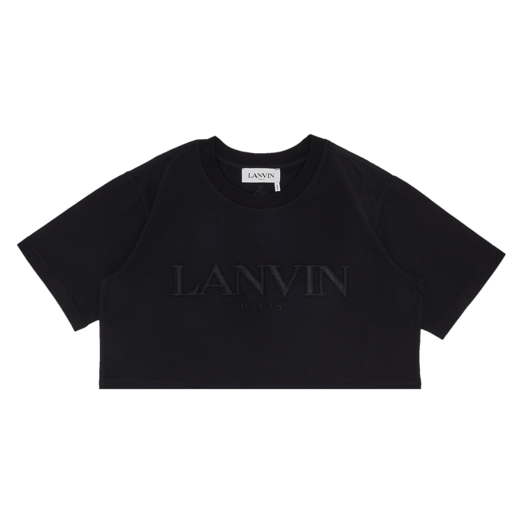 Lanvin Paris Embroidered Cropped Tee "Black"