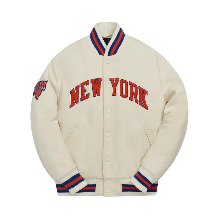Kith And Golden Bear For New York Knicks Varsity Jacket "Sandrift"