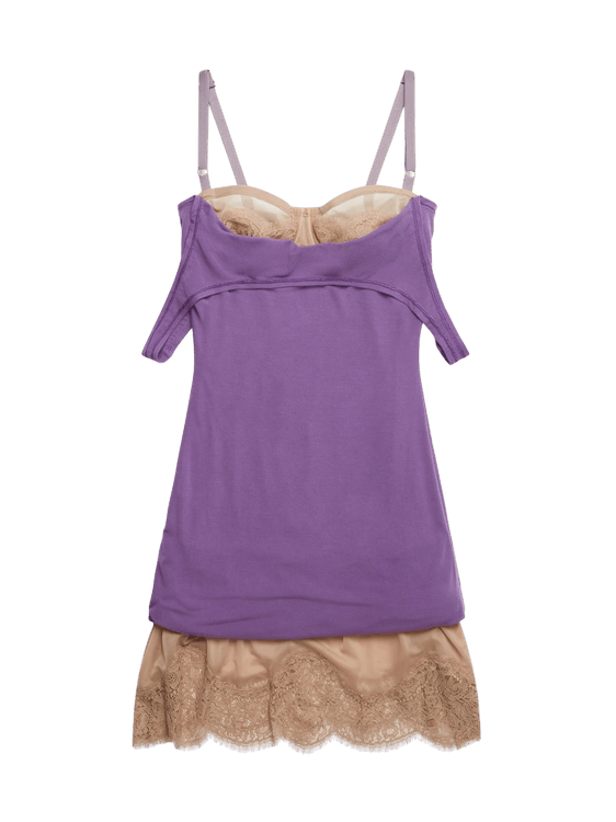 KNWLS Lea Slip Dress "Purple Beige"