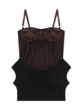 KNWLS Lea Slip Top "Black Brown"