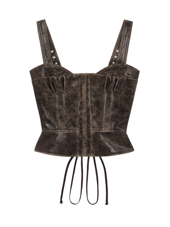 KNWLS Victoria Corset "Cracked Brown"